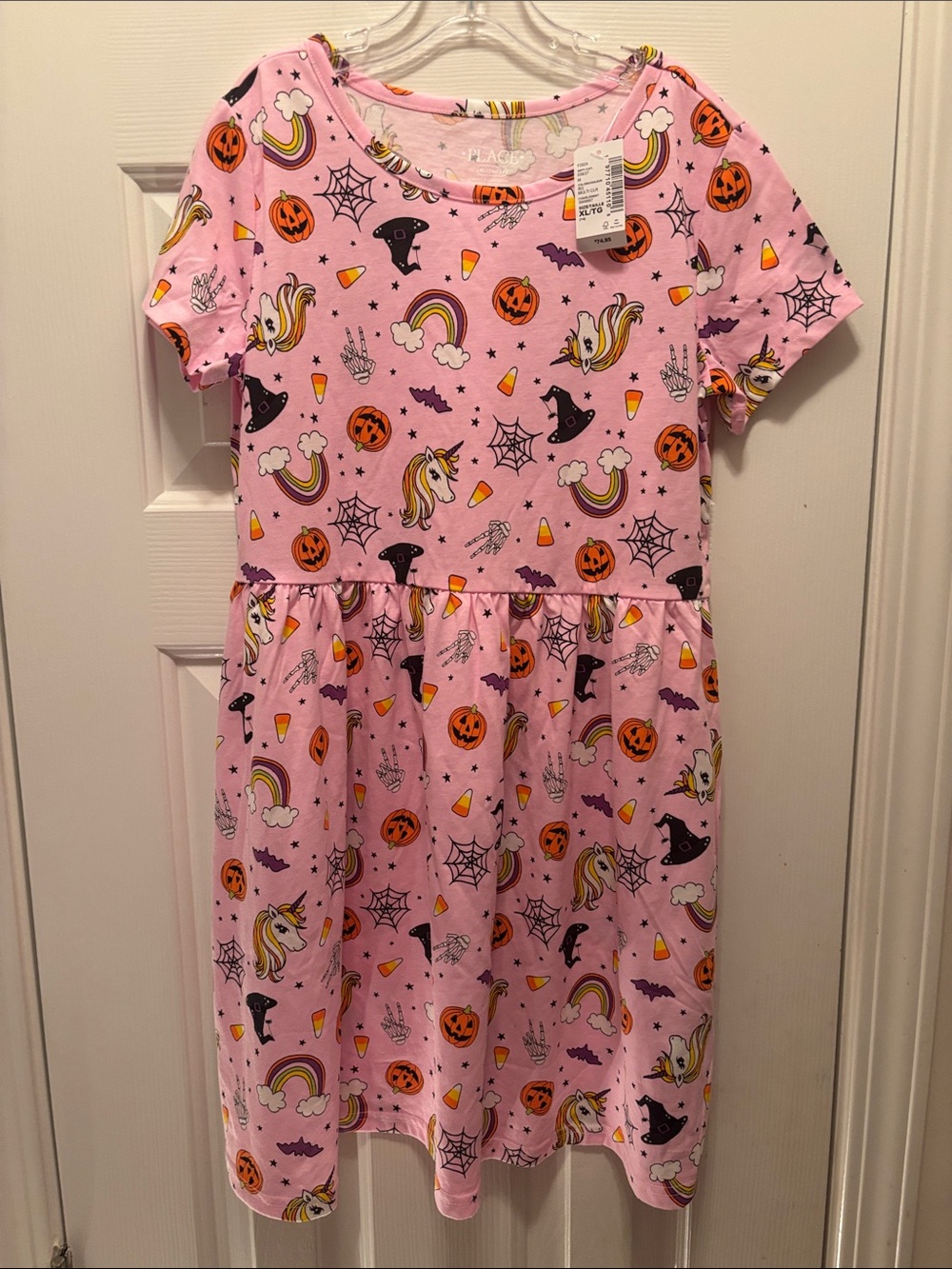 The Children's Place Pink Halloween Unicorn Print Dress